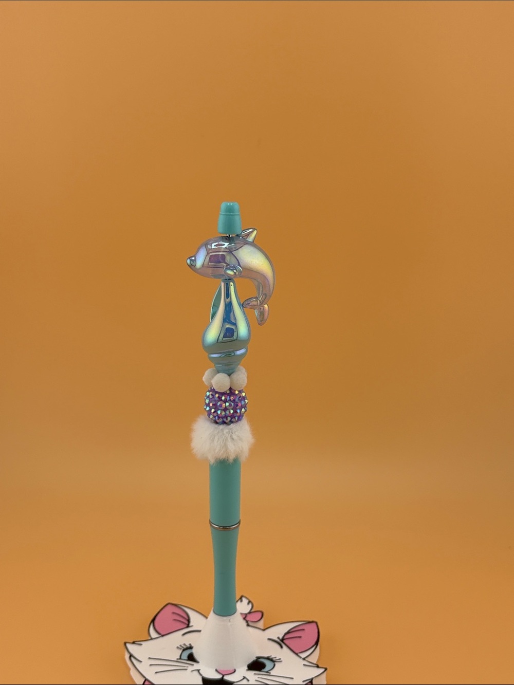 Iridescent Dolphin Top Teal Pen